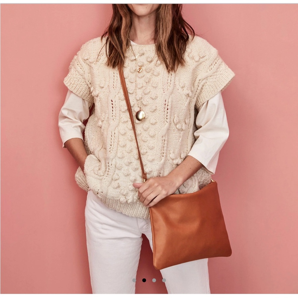 Clare V Sac Bretelle light nude with yellowish tint 12  by 9